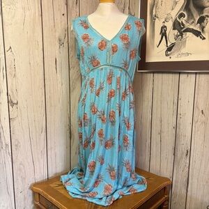 Charlie Paige Blue Maxi Sundress with V-Neck